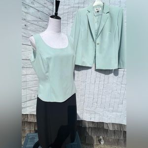 Kasper Mint Color 3 Piece Jacket Top Skirt Size 12P
